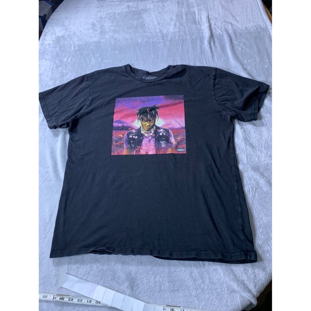Juice Wrld 999 Club Legends Never Die Album Cover Graphic T-Shirt Black Men's XL